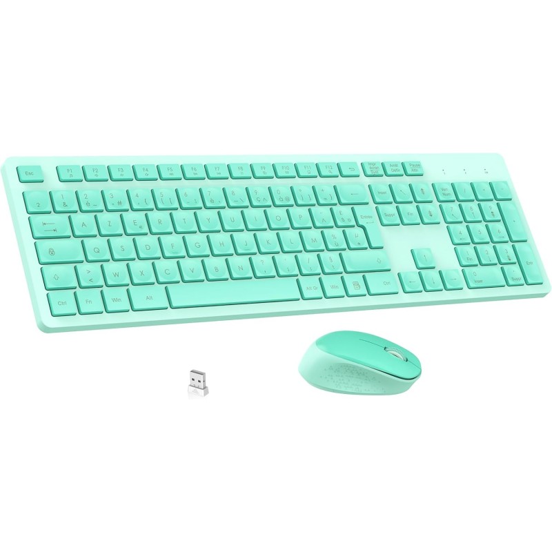 Pack Clavier Souris sans fil VERT