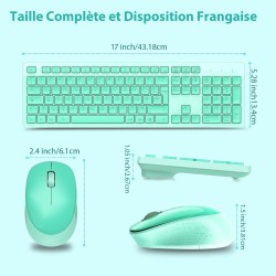 Pack Clavier Souris sans fil VERT