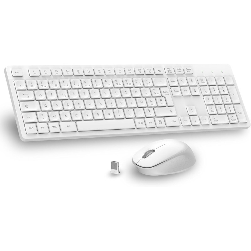 Pack Clavier Souris sans fil BLANC