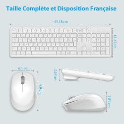 Pack Clavier Souris sans fil BLANC